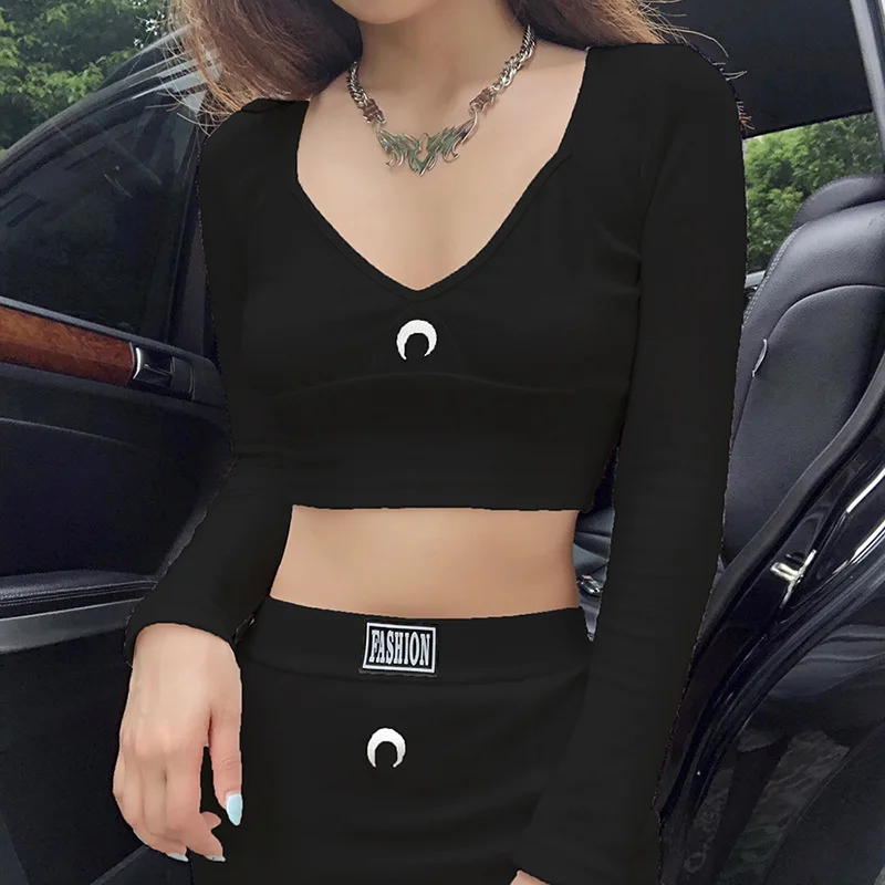 Casual Fashion Long Sleeve Tops 2 piece Sets Women V-neck Bodycon Crop Tops High Waist Mini Skirts 2pcs KittenSets Autumn
Casual Fashion Long Sleeve Tops 2 piece Sets Women V-neck Bodycon Crop Tops High Waist Mini Skirts 2pcs KittenSets Autumn