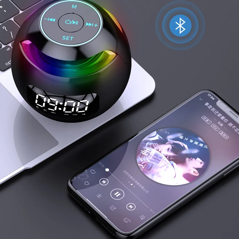 Smart BT Wireless Speaker G90S Clock Colorful Alarm Clock Speaker Mini Portable Home Ball Card Small Steel Cannon Speaker
Smart BT Wireless Speaker G90S Clock Colorful Alarm Clock Speaker Mini Portable Home Ball Card Small Steel Cannon Speaker