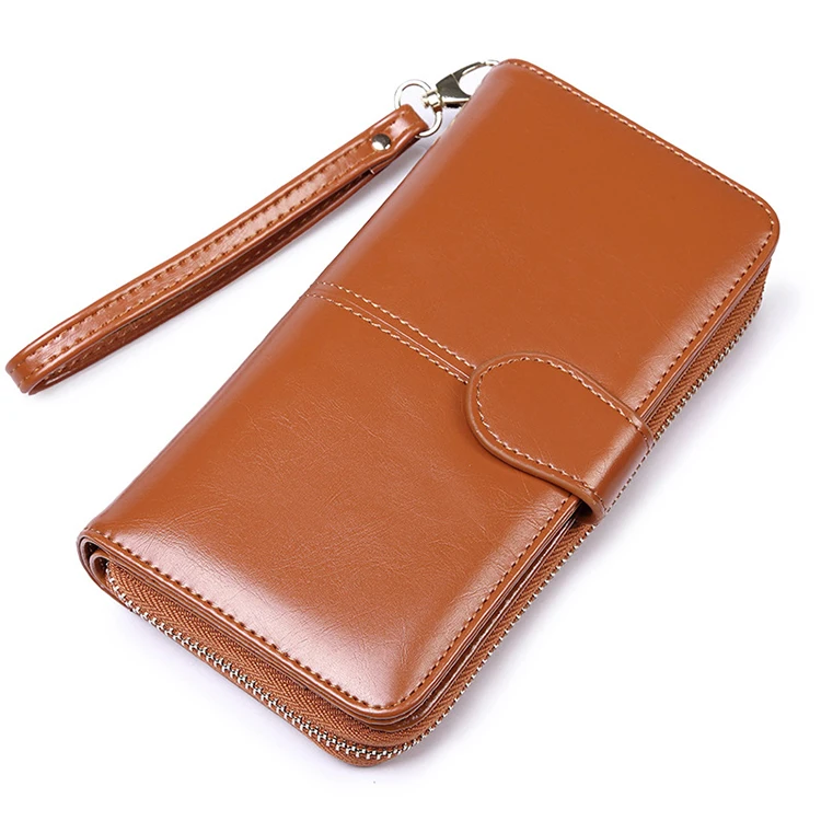 High Quality Retro Oil Wax Leather Long Wallet Multi-card Position Holder Money Purse With Strap, Black,brown,pink,blue,yellow
High Quality Retro Oil Wax Leather Long Wallet Multi-card Position Holder Money Purse With Strap, Black,brown,pink,blue,yellow