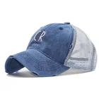 Vintage Trucker Baseball Cap Cotton Distressed Washed Mesh Trucker Hat fit flex caps