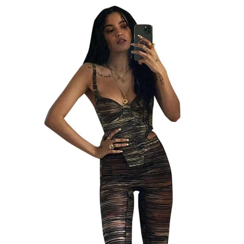 Womans Clothing 2 Piece Two Piece Set Logo Brown Print Low Collar Sleeveless Irregular High Waist Slim Straight Two Piece Pants
Womans Clothing 2 Piece Two Piece Set Logo Brown Print Low Collar Sleeveless Irregular High Waist Slim Straight Two Piece Pants