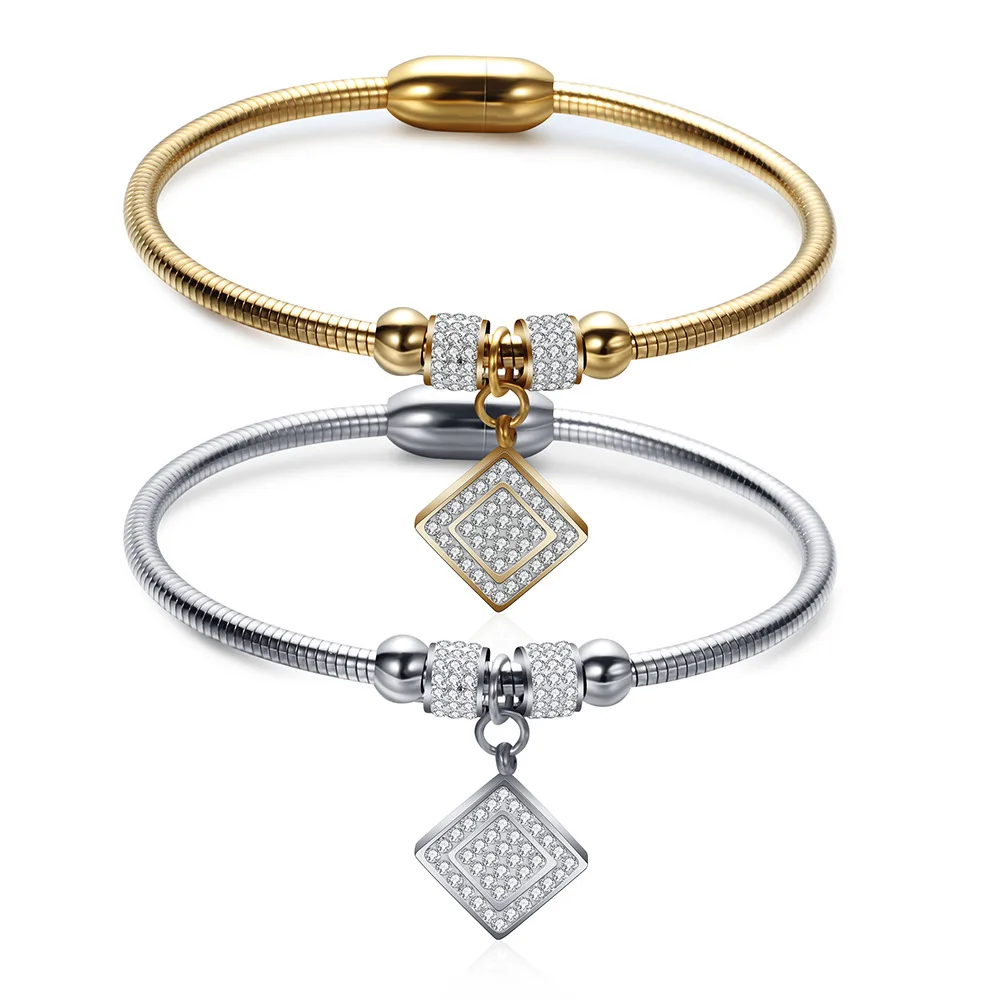 Factory Wholesale Amazon Hot Style Fashion Ladies Diamond-Studded Square Snake Chain Stainless Steel Gold Magnet Buckle Bracelet, Picture shows
Factory Wholesale Amazon Hot Style Fashion Ladies Diamond-Studded Square Snake Chain Stainless Steel Gold Magnet Buckle Bracelet, Picture shows