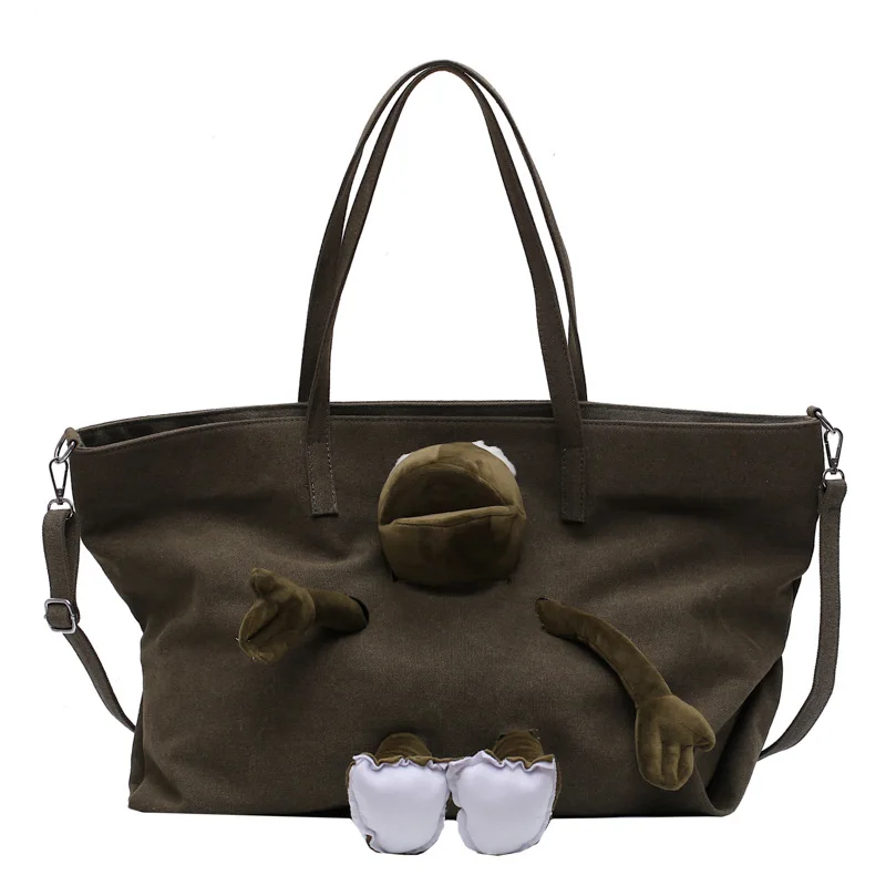2021 Cute Muppet Frog Large Capacity Canvas Tote Bag Pure Color Lazy Style Casual Lazy Style College Shoulder Tote Bag Y10181
2021 Cute Muppet Frog Large Capacity Canvas Tote Bag Pure Color Lazy Style Casual Lazy Style College Shoulder Tote Bag Y10181