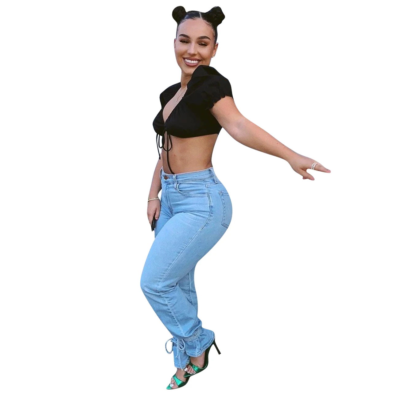 Women's denim jeans nine point loose straight pants retro wide waist button high waist jeans for women, Picture colors
Women's denim jeans nine point loose straight pants retro wide waist button high waist jeans for women, Picture colors