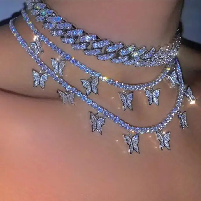 Hot New Arrival Tennis Chain Butterfly Necklace Choker Rapper Necklace with Small Pendant Hip Hop Bling Jewelry
Hot New Arrival Tennis Chain Butterfly Necklace Choker Rapper Necklace with Small Pendant Hip Hop Bling Jewelry