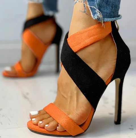 Women's sandals summer 2021 new fashion super high heels women's shoes color matching open toe sandals, Black
Women's sandals summer 2021 new fashion super high heels women's shoes color matching open toe sandals, Black