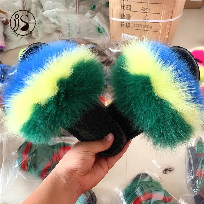 Home flat floor indoor lady fox fur slippers fluffy soft fox hair slippers, colorful fashion slides, Picture
Home flat floor indoor lady fox fur slippers fluffy soft fox hair slippers, colorful fashion slides, Picture