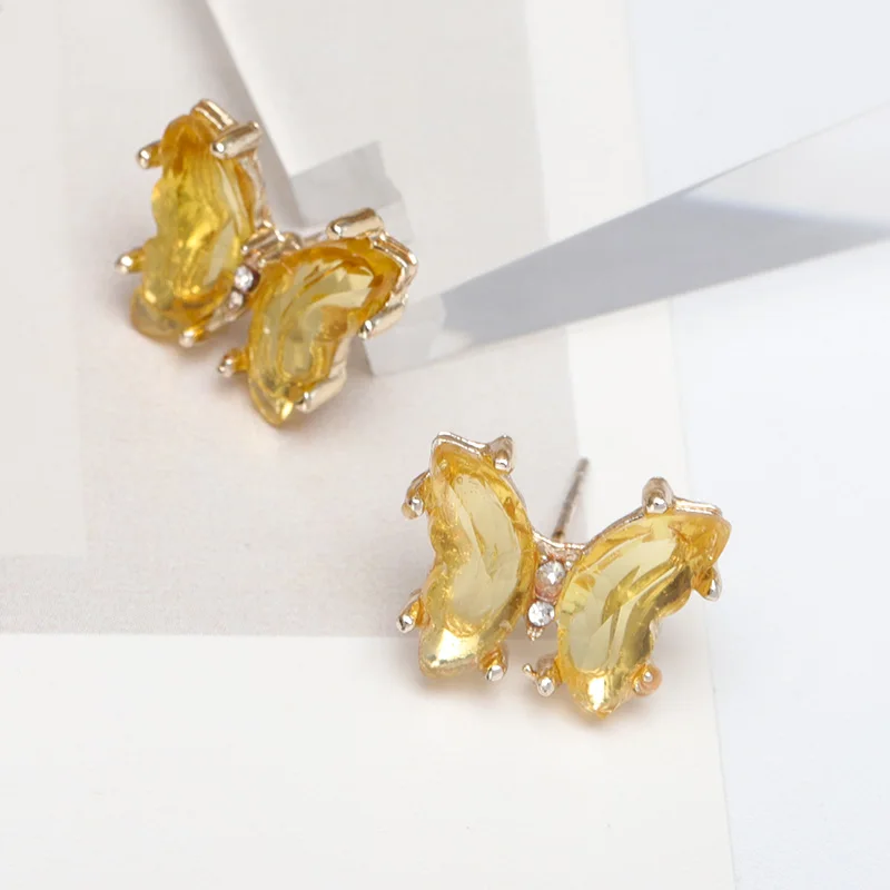 Simple Design Korean Elegant Simple Candy Butterfly Stud Earrings For Girls Colorful Crystal Stud Earrings
Simple Design Korean Elegant Simple Candy Butterfly Stud Earrings For Girls Colorful Crystal Stud Earrings