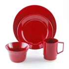 Melamine Dinnerware Set - 12 Pcs Dinner Dishes Set for Outdoor Use, Dishwasher Safe, Lightweight Unbreakable, Blue
