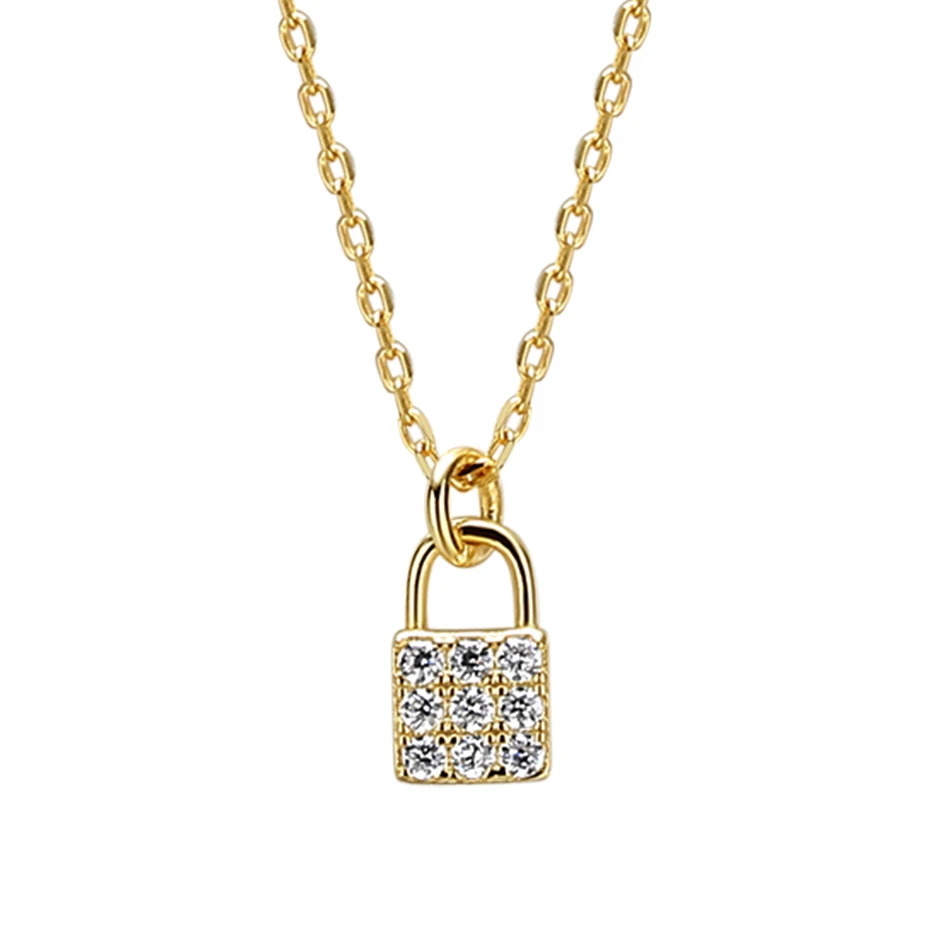 Fine Jewelry Necklace For Women 925 Sterling Silver Wholesale 14K Gold Plated Cubic Zircon Tiny Lock Pendant Necklace
Fine Jewelry Necklace For Women 925 Sterling Silver Wholesale 14K Gold Plated Cubic Zircon Tiny Lock Pendant Necklace