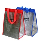 Promotional aluminium foil thermal insulated storage cooler bag silk printing lunch bag tote shopping bag for promotion