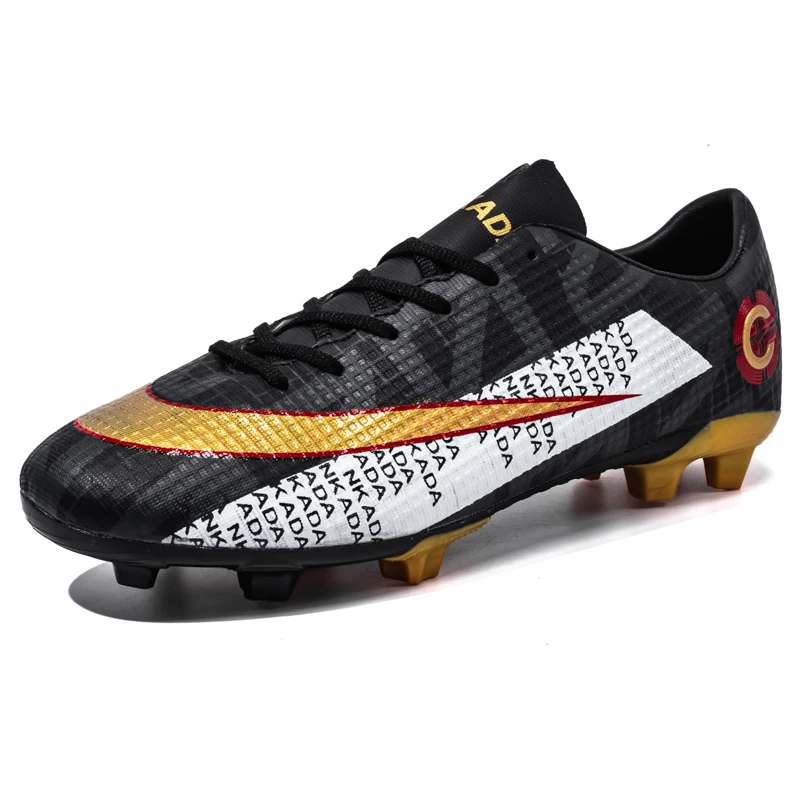 Men's and women's best-selling outdoor artificial lawn mixed color spikes high ankle fly knitted leather football training boots
Men's and women's best-selling outdoor artificial lawn mixed color spikes high ankle fly knitted leather football training boots