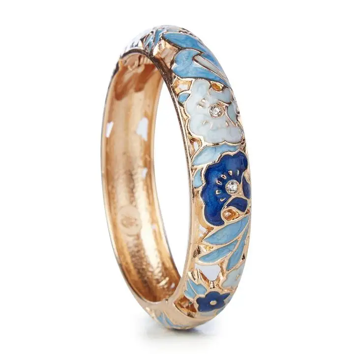 WIIPU Cloisonne Bangle Colorful Enamel Golden Filigree Rose Hollowed Crystal Bracelet for Women Gifts
WIIPU Cloisonne Bangle Colorful Enamel Golden Filigree Rose Hollowed Crystal Bracelet for Women Gifts