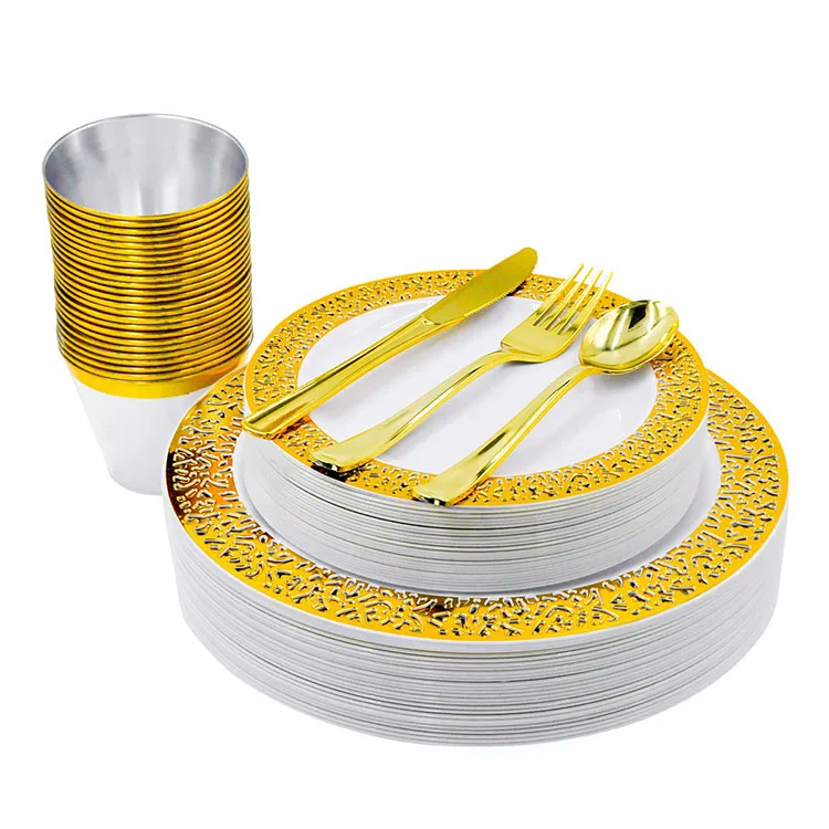 Partycool Elegant Wedding Decoration Supplies Gold Silver Luxury Sustainable Dinner Plastic Plates Dinnerware Sets Tableware Kit, Rose gold,silver,gold
Partycool Elegant Wedding Decoration Supplies Gold Silver Luxury Sustainable Dinner Plastic Plates Dinnerware Sets Tableware Kit, Rose gold,silver,gold