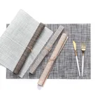 Stock Non Slip Heat Resistant Vinyl Polyester Woven Placemat Table Mat for Wholesale