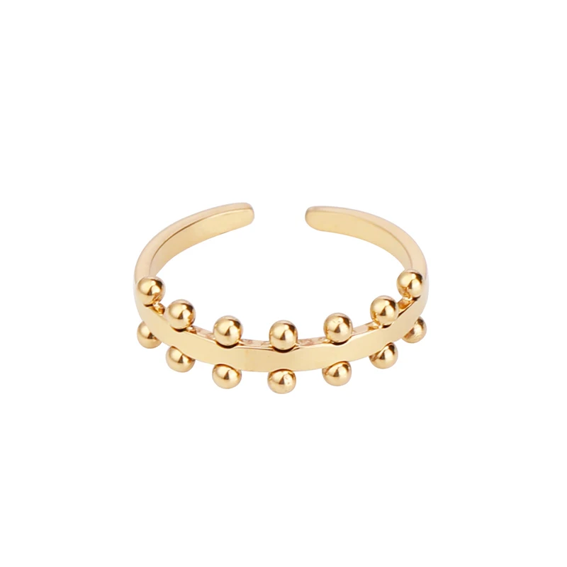 JR0006 High quality 316L stainless steel 14K Inserted beads ring jewelry Free Sample
JR0006 High quality 316L stainless steel 14K Inserted beads ring jewelry Free Sample