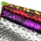 Faux snake pattern pu leather fabric for gloves / leather skirt / leather pants /