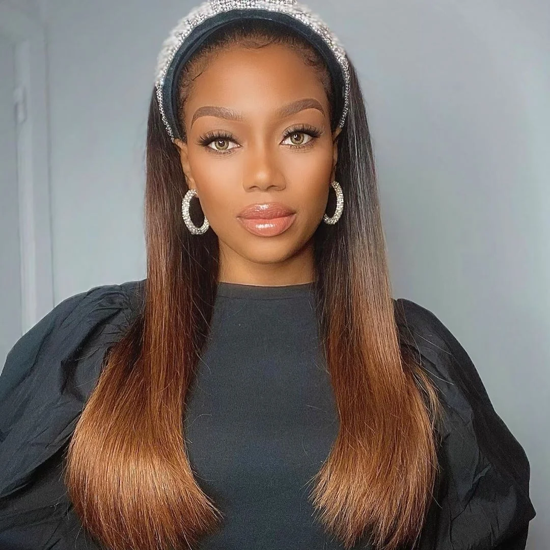 Brown Color Human Hair Headband Wigs On Sale Machine Made Glueless Headband Wig Wholesale 
Brown Color Human Hair Headband Wigs On Sale Machine Made Glueless Headband Wig Wholesale