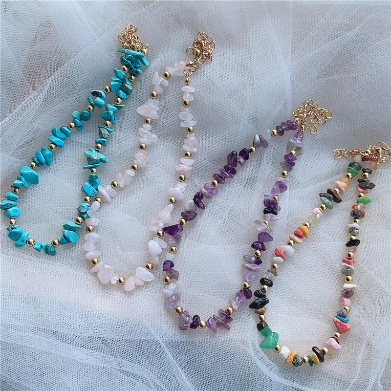 Wholesale Fashion Colourful Irregular Rcrystal Natural Stone Jewelry Necklace Dainty Crystal Choker For Women
Wholesale Fashion Colourful Irregular Rcrystal Natural Stone Jewelry Necklace Dainty Crystal Choker For Women