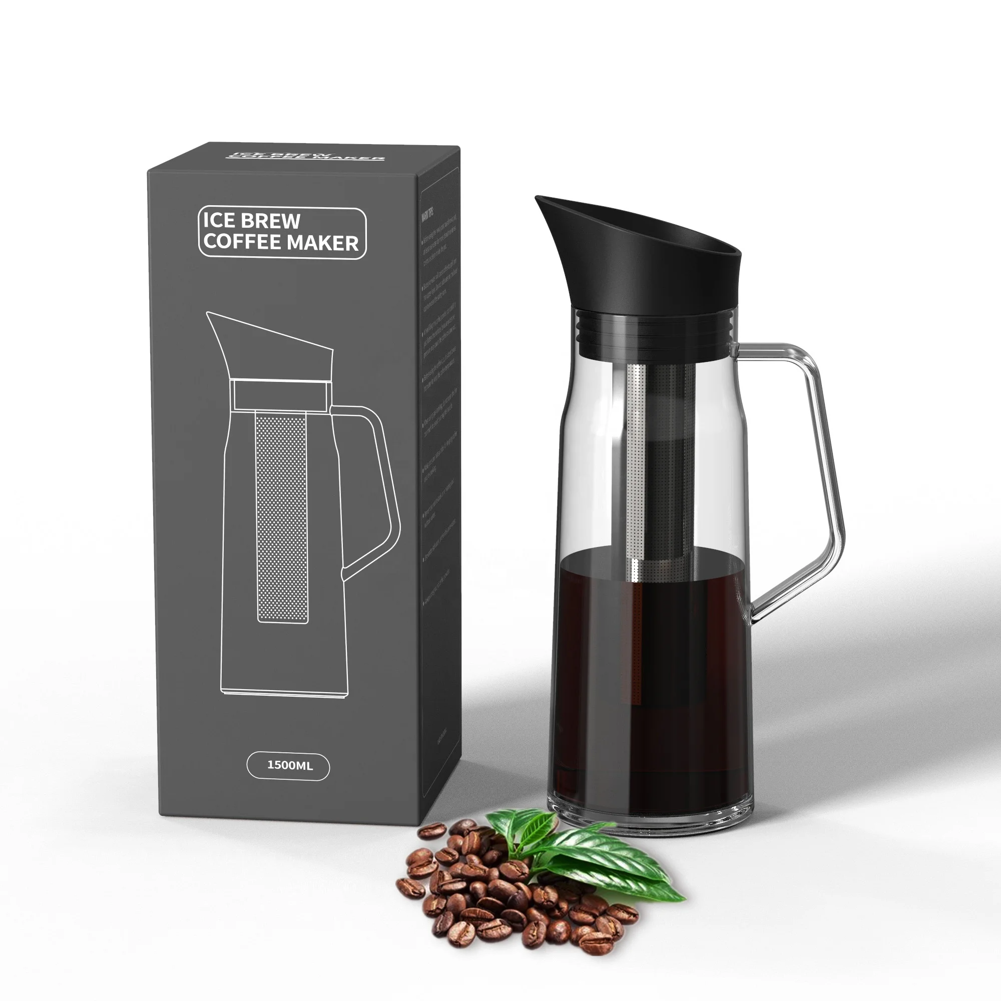 portable new arrivals glass cold brew coffee maker, Transparent/customized color 
portable new arrivals glass cold brew coffee maker, Transparent/customized color