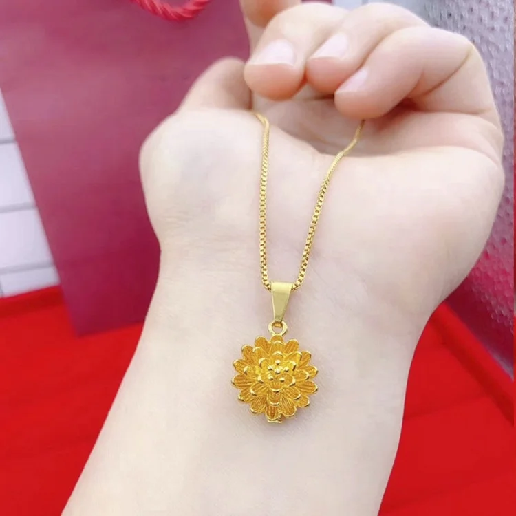 Gold Copper Gilded Jewelry Simple Flower Pendant Round Bead Pendant Female Necklace Gold plated Jewelry Wholesale
Gold Copper Gilded Jewelry Simple Flower Pendant Round Bead Pendant Female Necklace Gold plated Jewelry Wholesale