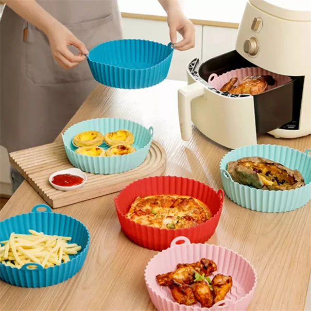 J788 BPA Free Large Round Shape Paper Silicone Air Fryer Liners 7 Inches Reusable Circle Air Fryer Silicone Pot For Air Fryer
J788 BPA Free Large Round Shape Paper Silicone Air Fryer Liners 7 Inches Reusable Circle Air Fryer Silicone Pot For Air Fryer