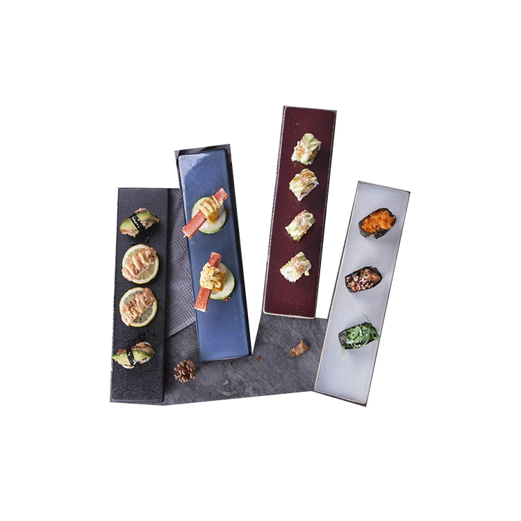 Amazon Hot Selling Sushi Dish Creative Rectangle Sushi Plate Porcelain Reactive Glazing Plate
Amazon Hot Selling Sushi Dish Creative Rectangle Sushi Plate Porcelain Reactive Glazing Plate