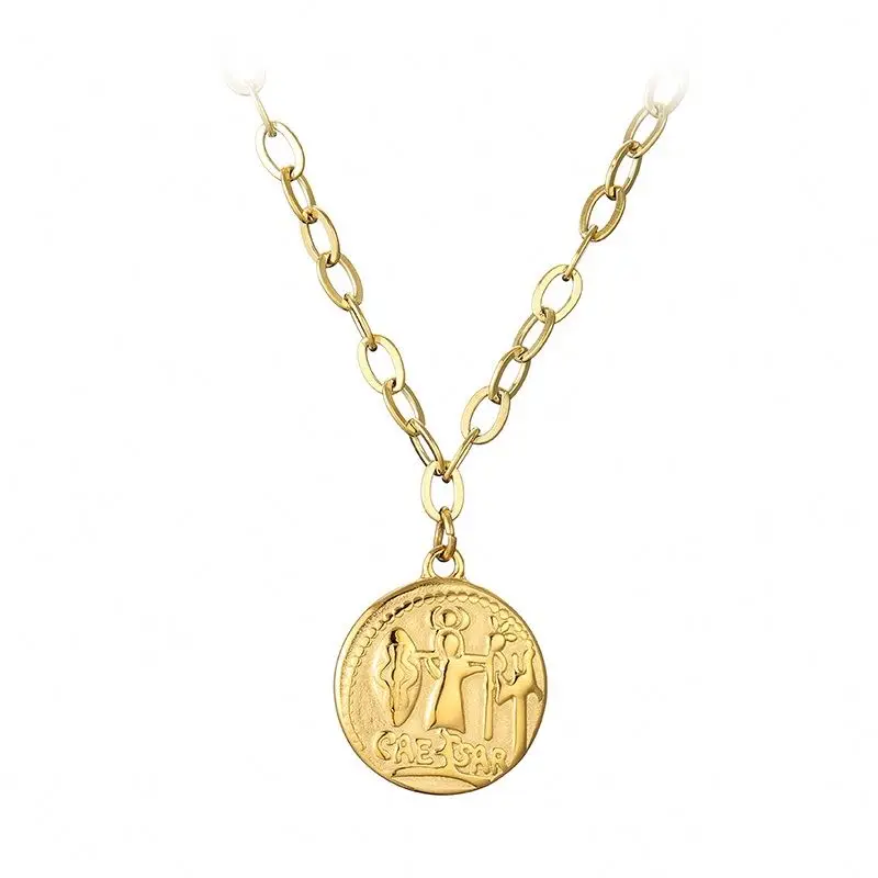Retro Round Card Fashion Caesar Emperor Cross Chain Gold Engraving Plated Coin Necklace
Retro Round Card Fashion Caesar Emperor Cross Chain Gold Engraving Plated Coin Necklace