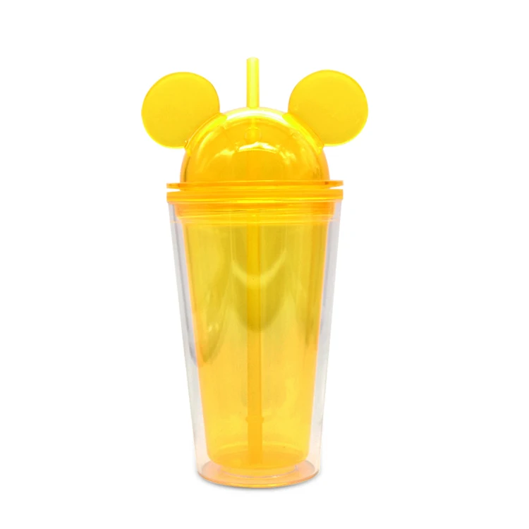 Wholesale new double wall acrylic cup BPA Free clear water 16oz plastic dome mouse ear cover cup with straw
Wholesale new double wall acrylic cup BPA Free clear water 16oz plastic dome mouse ear cover cup with straw