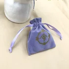 Custom Printed Logo Velvet Draw String Bag For Gift
