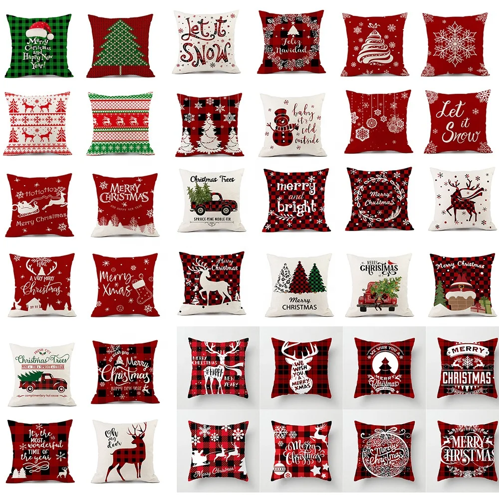 

Christmas Santa Claus Pillow Covers Set Sofa Decorative Throw Pillowcase With Home Cushion Cover Pillow Case