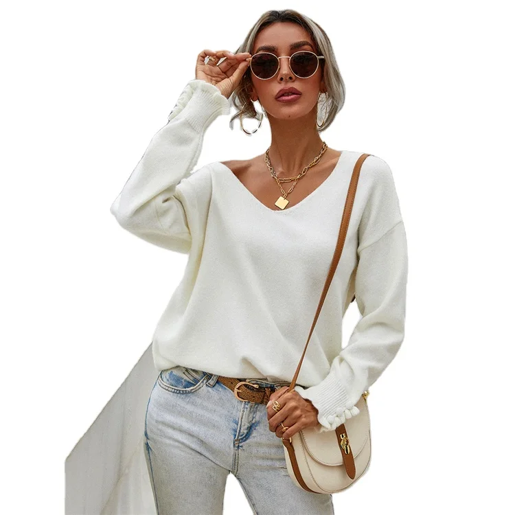 2021 O Neck Cuff Button Loose Women's Jumper Casual All-match Pullover Women Sweater
2021 O Neck Cuff Button Loose Women's Jumper Casual All-match Pullover Women Sweater