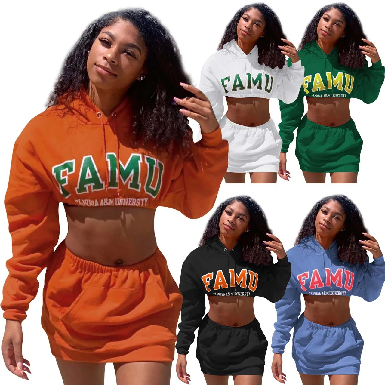 2021 women clothing 2 piece set letter print hoodie sweatshirt with skirt fall two piece skirt set, Photo color
2021 women clothing 2 piece set letter print hoodie sweatshirt with skirt fall two piece skirt set, Photo color