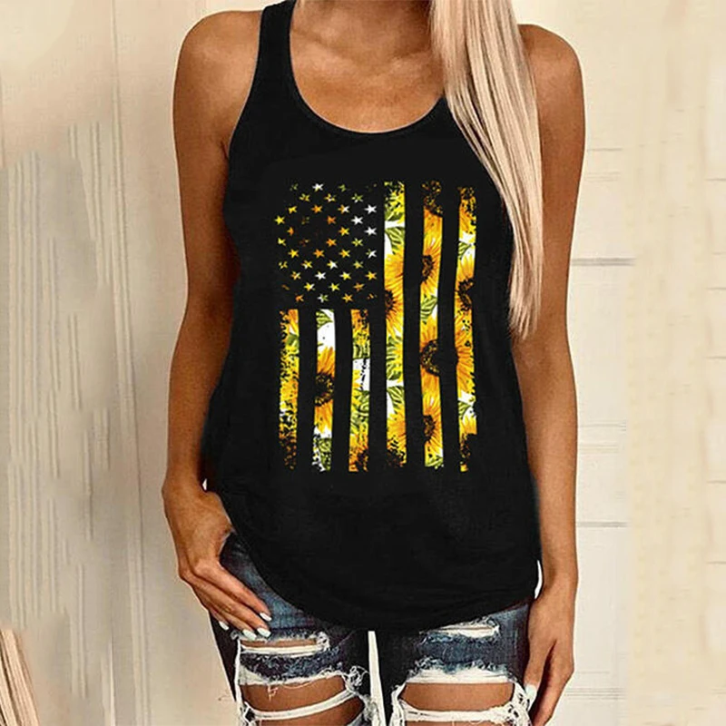 Women's Sunflower Print Graphic Tank Tops Summer Sleeveless Cute American Flag Tops Shirts
Women's Sunflower Print Graphic Tank Tops Summer Sleeveless Cute American Flag Tops Shirts