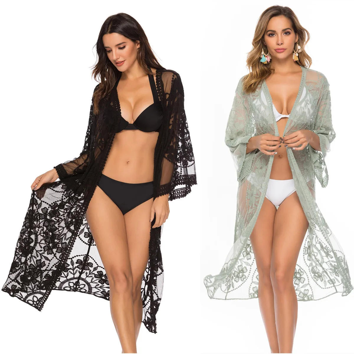 2021 Ladies Lace Mesh Bikini Outer Cardigan Holiday Style Beach Blouse Sunscreen Clothing, As pic
2021 Ladies Lace Mesh Bikini Outer Cardigan Holiday Style Beach Blouse Sunscreen Clothing, As pic