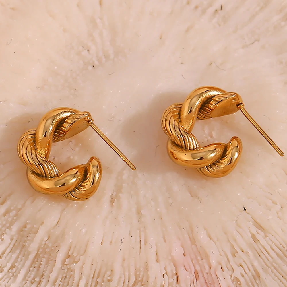 Chunky Engraved Twist Earring 18k Gold Plated Stainless Steel Earring 2023 Jewelry Making Supplies
Chunky Engraved Twist Earring 18k Gold Plated Stainless Steel Earring 2023 Jewelry Making Supplies