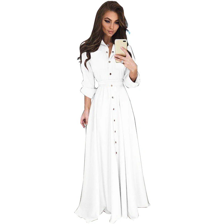 Wholesale Slim Shirt Dress Casual Women Long Sleeve Button Dowm Length Maxi Evening Party Shirt Dress Plus Size
Wholesale Slim Shirt Dress Casual Women Long Sleeve Button Dowm Length Maxi Evening Party Shirt Dress Plus Size