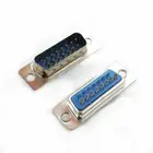 Welding wire DB15 female male serial port socket welding wire type two rows of 15 core plugs blue plastic VGA connector