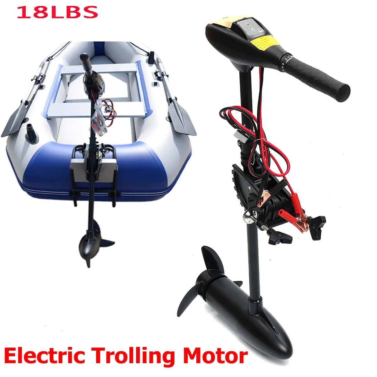 

Solarmarine Inflatable Electric Boat Engines Fishing Boat Engine Outboard Motor Propeller Electric Trolling Motor Engine, Black