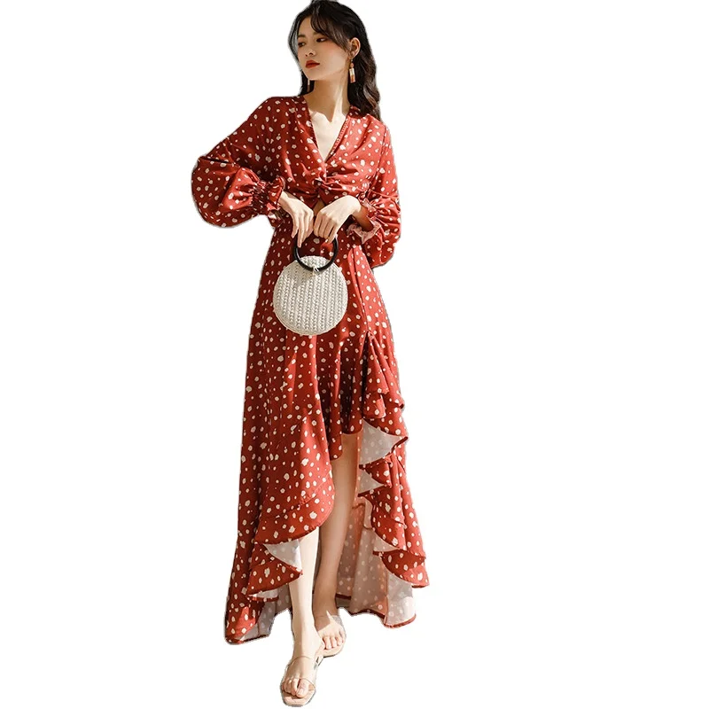 Wholesale Women's Casual Long Sleeve Solid Color Dress Lantern Sleeve Ruffled Dress, Picture color
Wholesale Women's Casual Long Sleeve Solid Color Dress Lantern Sleeve Ruffled Dress, Picture color