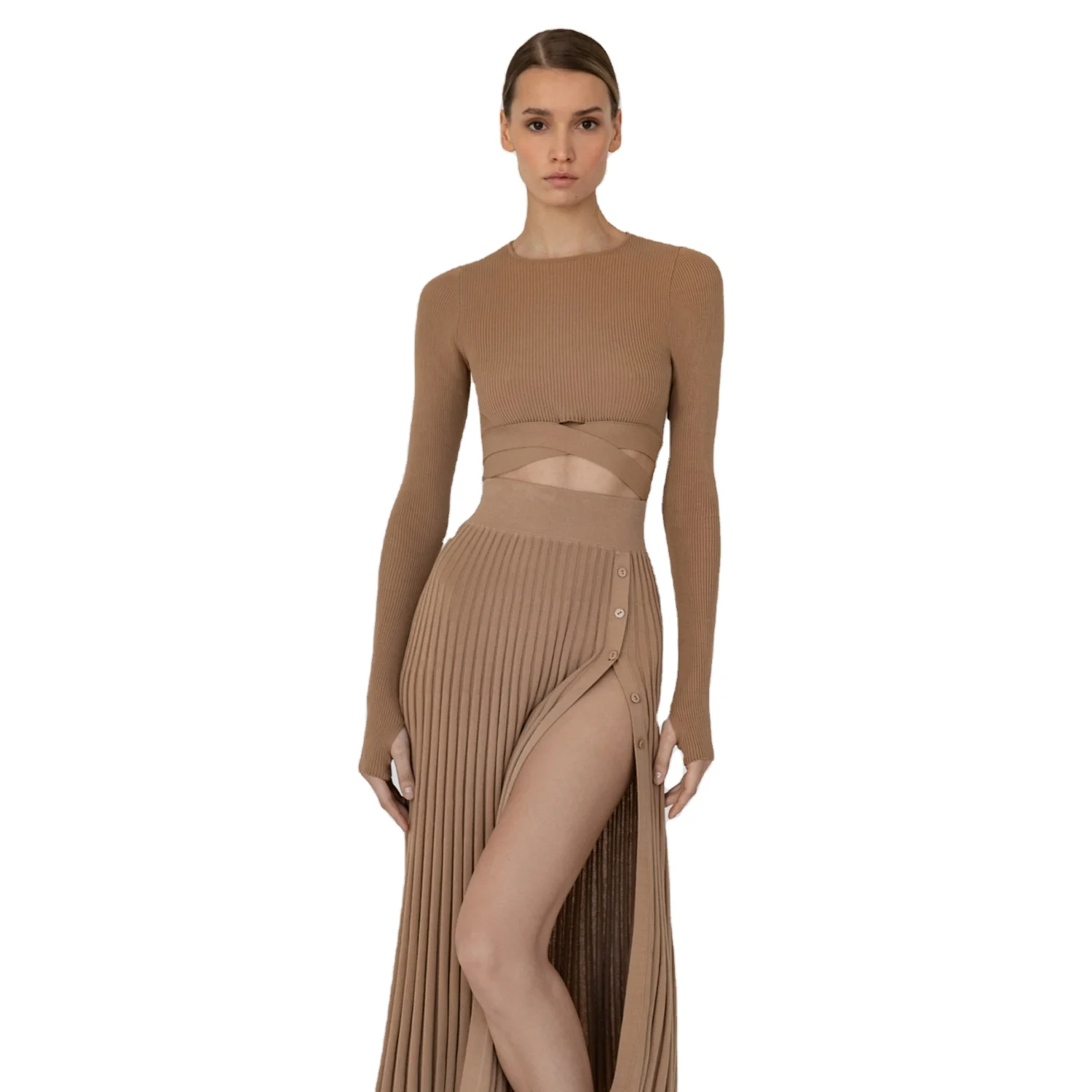 Fall&Winter Women Sweater Outfits Solid Long Sleeve Top With skirt Set High Split Maxi Skirt Two Piece Set
Fall&Winter Women Sweater Outfits Solid Long Sleeve Top With skirt Set High Split Maxi Skirt Two Piece Set