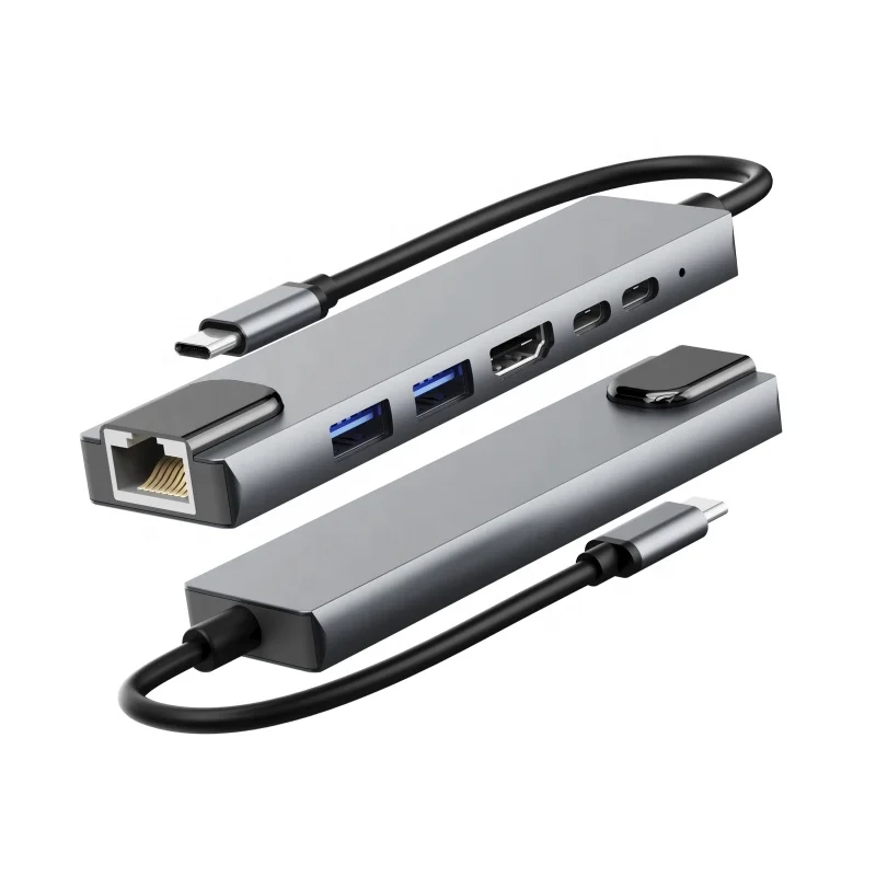 PD Charging 6 in 1 USB C 6 Ports USB Hub USB 3.0 Hub For Macbook Laptop Docking Station, Grey
PD Charging 6 in 1 USB C 6 Ports USB Hub USB 3.0 Hub For Macbook Laptop Docking Station, Grey