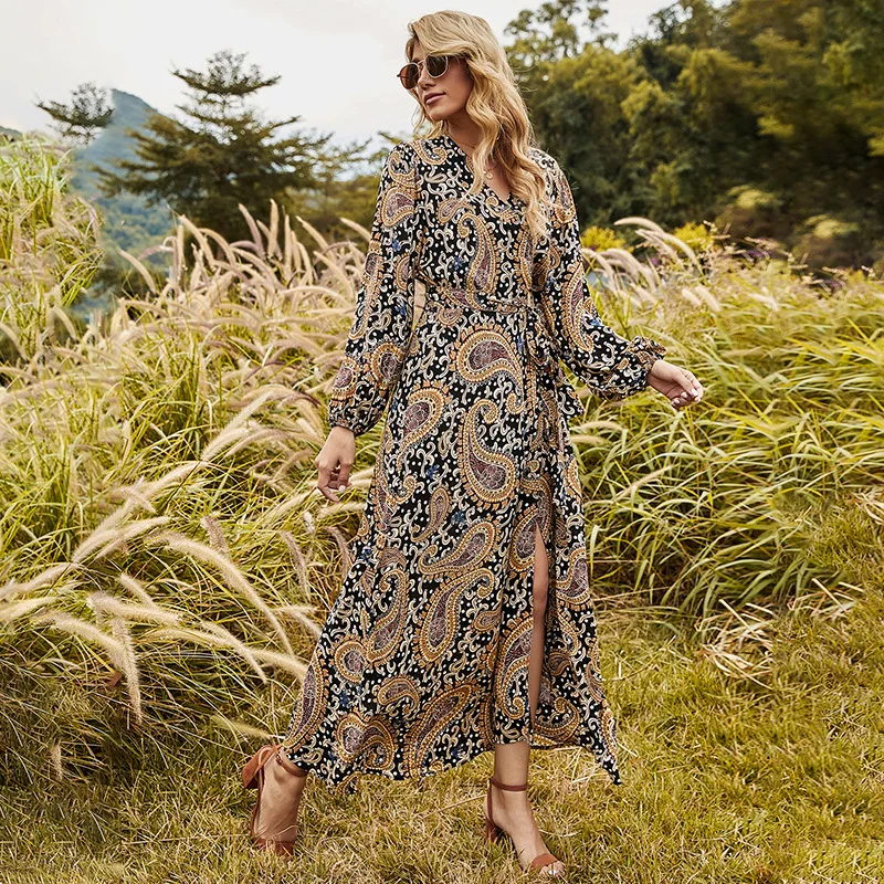 Unique Design High Quality Girls Boutique Women Classy Long Sleeve Summer Paisley Boho Beach Dress
Unique Design High Quality Girls Boutique Women Classy Long Sleeve Summer Paisley Boho Beach Dress