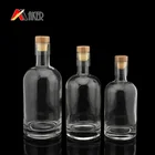 Custom 350ml 500ml 750ml sized liquor glass wine bottle with cork