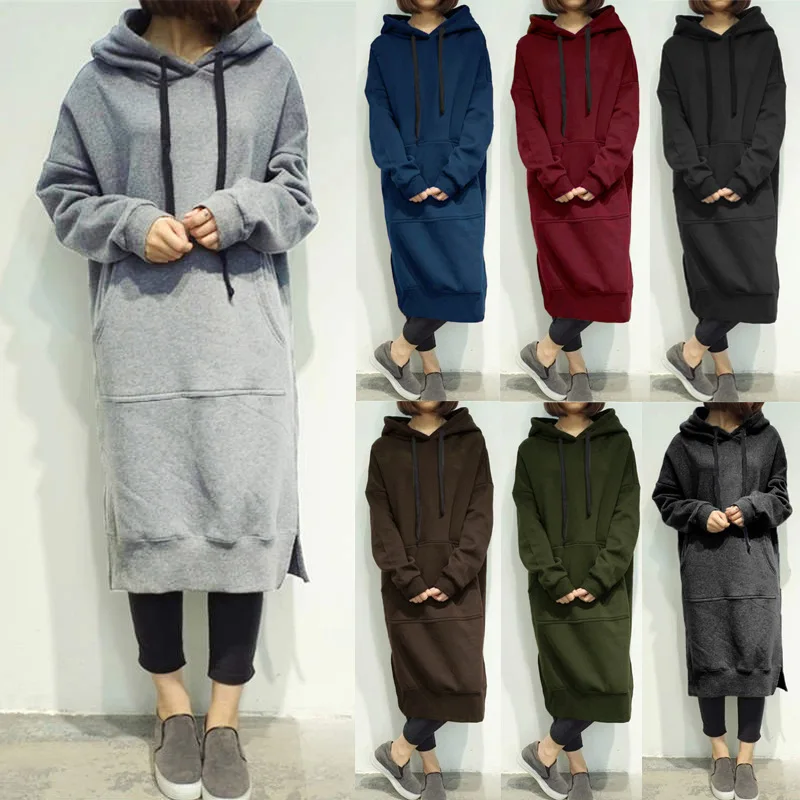 High quality winter casual oversized sweatshirt dress long hoodies for women, Customized color
High quality winter casual oversized sweatshirt dress long hoodies for women, Customized color