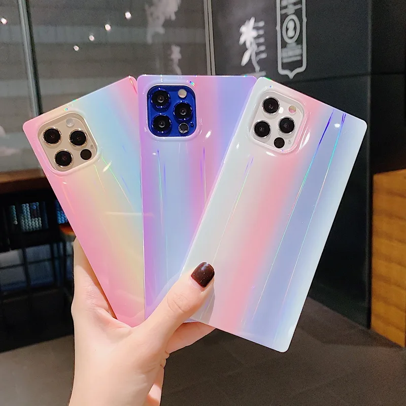 Hot Sale Gradient Laser Square Phone Case For iPhone 12 Mini 11 Pro Max Soft TPU Rainbow Mobile Back Cover
Hot Sale Gradient Laser Square Phone Case For iPhone 12 Mini 11 Pro Max Soft TPU Rainbow Mobile Back Cover