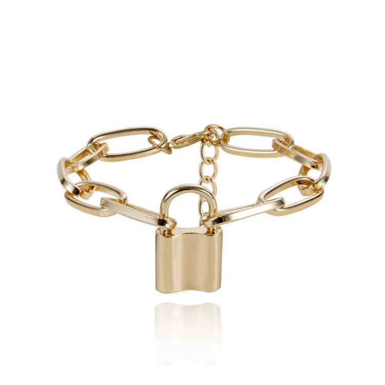 Punk Lover's Lock Pendant Bracelets Bangles Fashion Alloy Carved Lover Thick Chain Bracelet Couple Jewelry, Picture
Punk Lover's Lock Pendant Bracelets Bangles Fashion Alloy Carved Lover Thick Chain Bracelet Couple Jewelry, Picture
