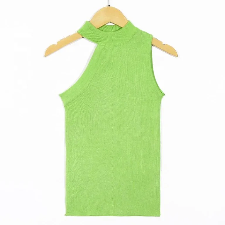 B52814A Europe style women fashion off shoulder sleeveless knitted t-shirt, Green/yellow
B52814A Europe style women fashion off shoulder sleeveless knitted t-shirt, Green/yellow