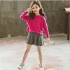 zm50444hh big girl knit sweater skirt sets 2019 hot sale girl two piece suit