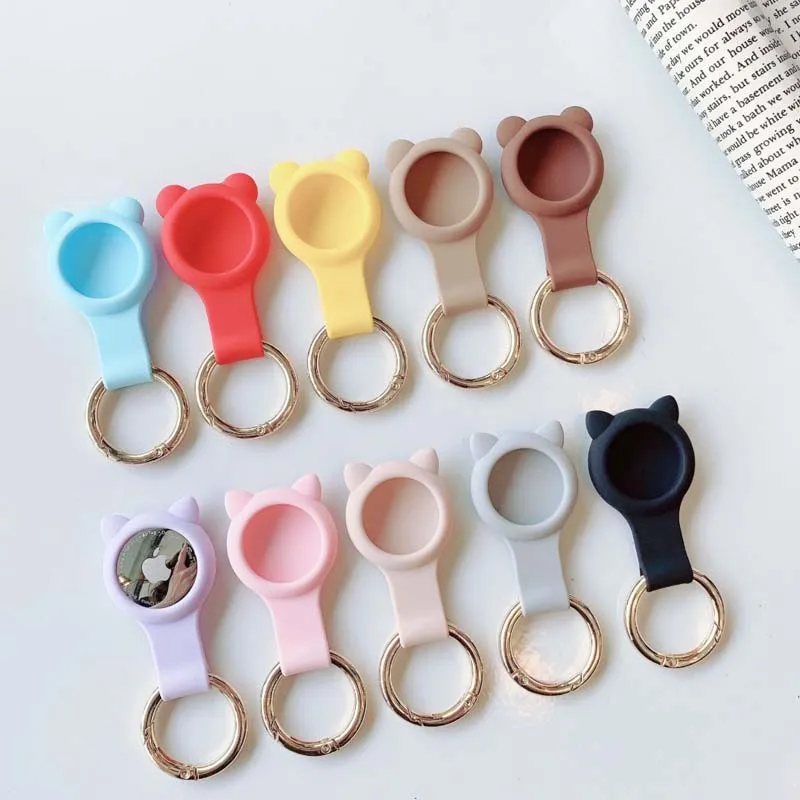 Wholesale High Quality Fun Pretty Macaron Color Anti Lost Cats Ear Shape Silicon Keychain Covers cases accessories for air tag, Customizable
Wholesale High Quality Fun Pretty Macaron Color Anti Lost Cats Ear Shape Silicon Keychain Covers cases accessories for air tag, Customizable